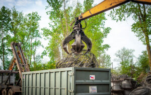 Unloading Upstate container